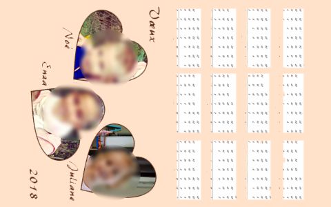calendrier personnalisé 2018