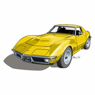 Corvette Stingray 1970 jaune illustration