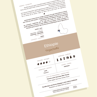 Etiquettes Montagne Cafes torrefacteur Ethiopie